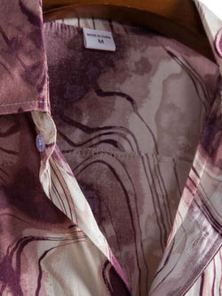 Men's Plus Size Abstract Marble Print Short Sleeve Button-Up Shirt