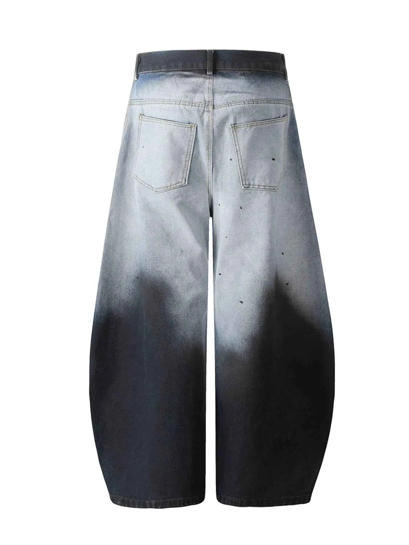 Men's Gradient Curved Jeans with Seam Detail