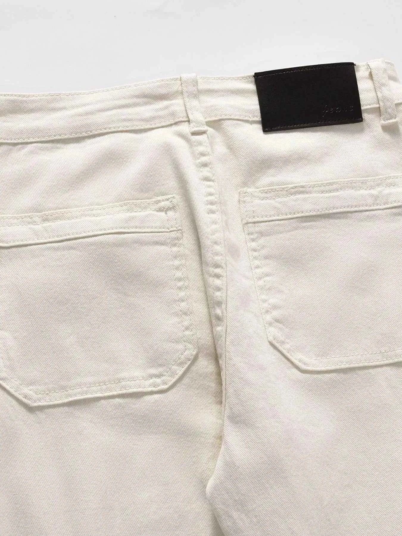 Men's Slim Straight Jeans with Snap Detail