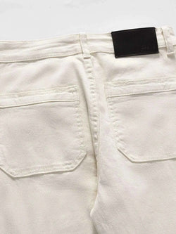 Men's Slim Straight Jeans with Snap Detail