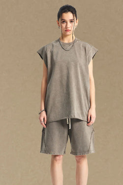 Washed  Wide Shoulder Tank - Damned Threads