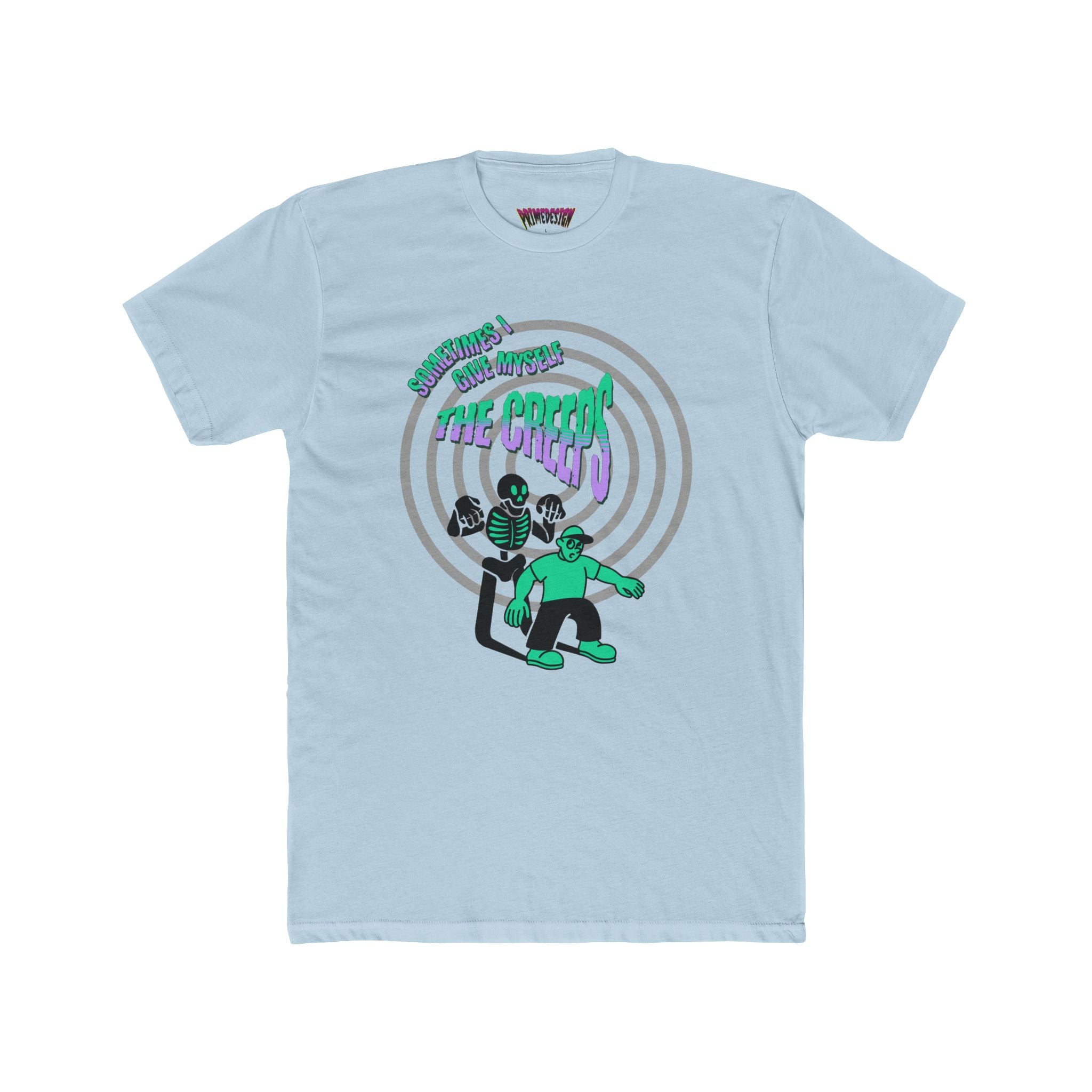 Sometimes I Give Myself The Creeps - Unisex Cotton Crew Tee (Front) - Damned Threads