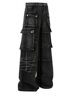 Men's Wide Leg Cargo Jeans