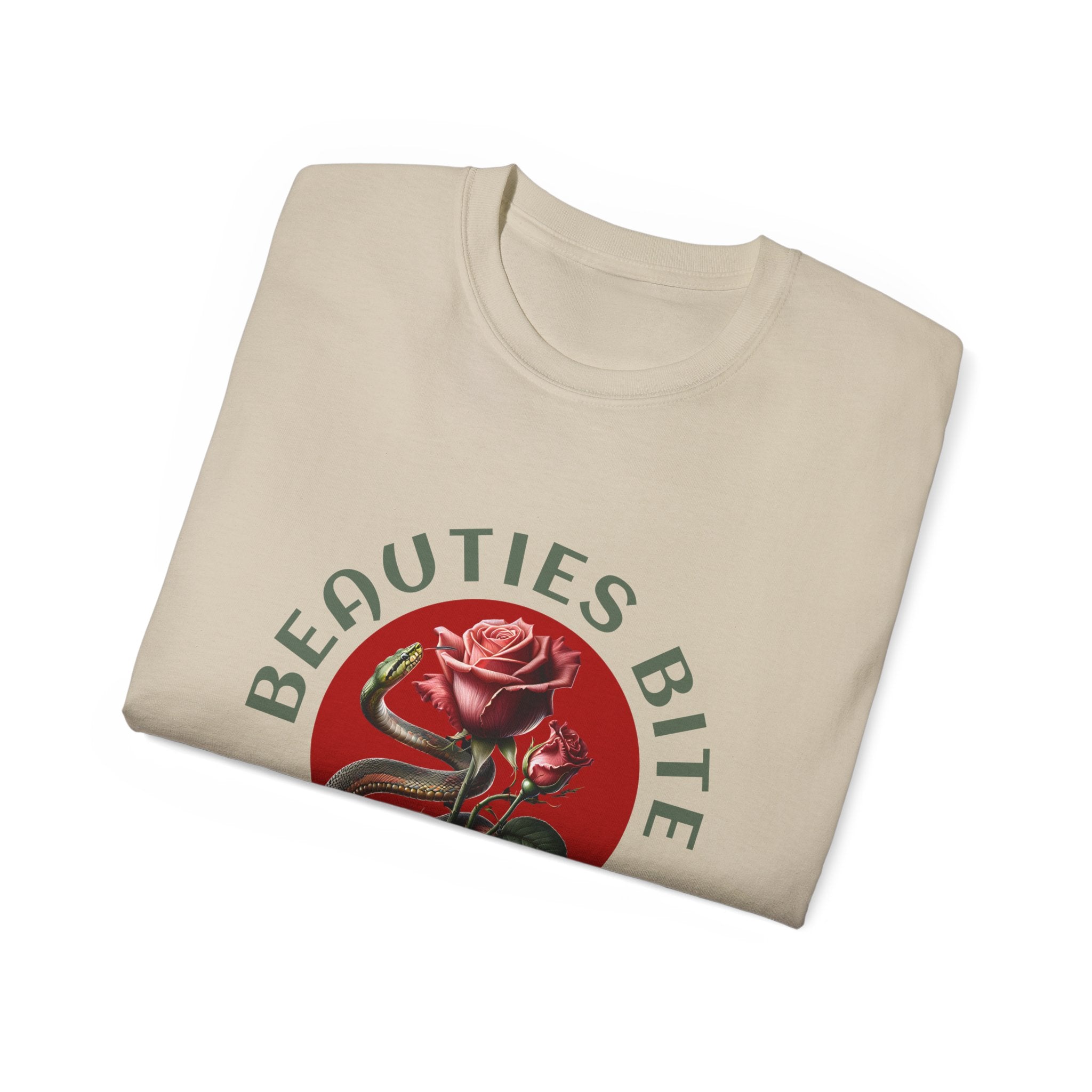 Beauties Bite - Unisex Cotton Tee (Front) - Damned Threads
