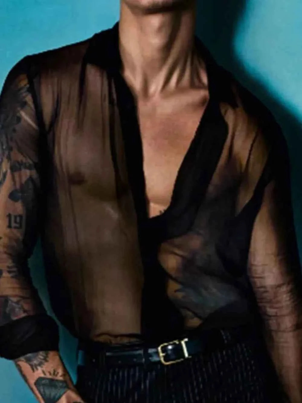 Men's Full Size Collared Neck Long Sleeve Shirt Plus Size - Damned Threads