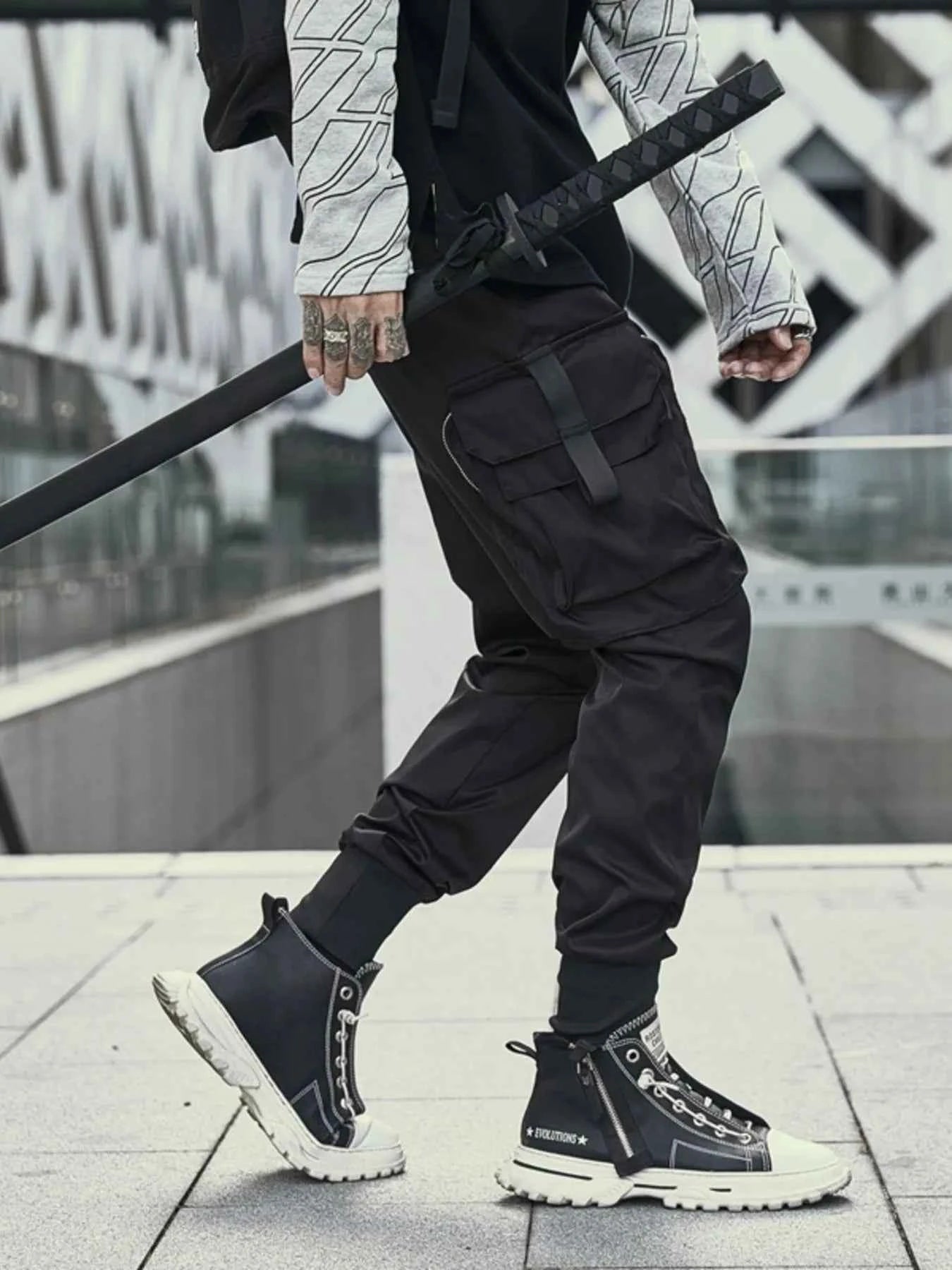 Men's Cargo Joggers with Multi-Pockets