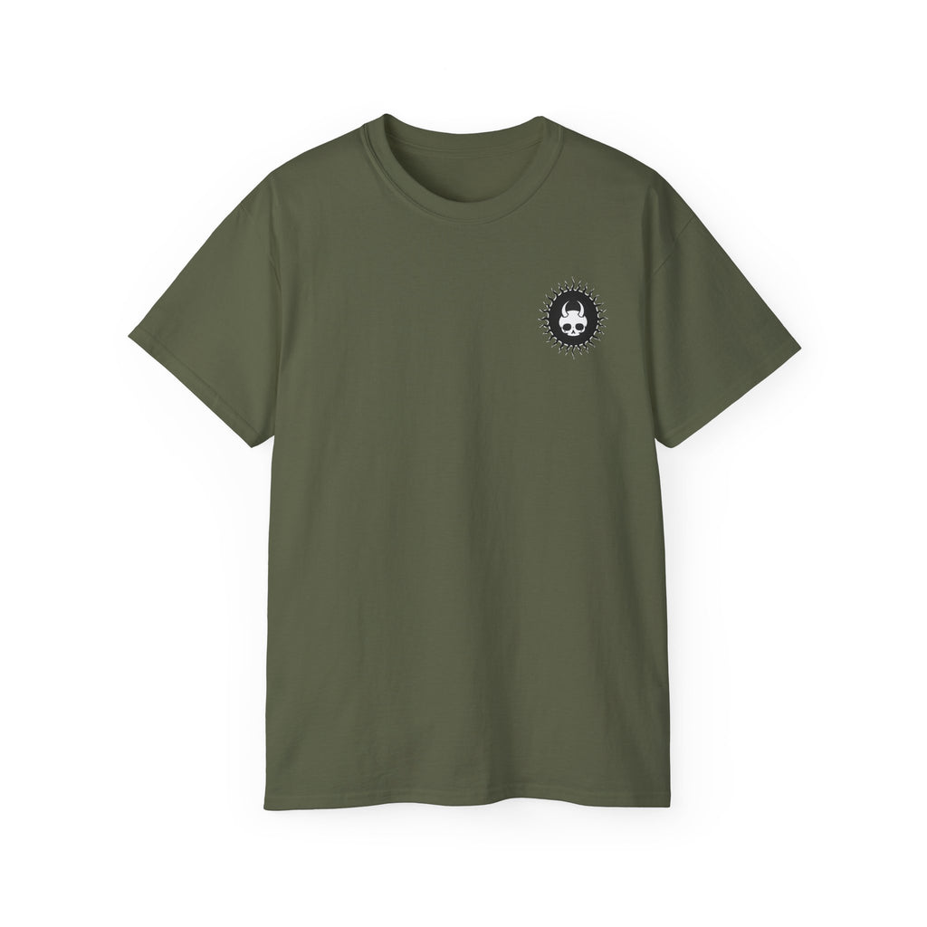 Spook-Rock - Unisex Cotton Tee (Back) - Damned Threads