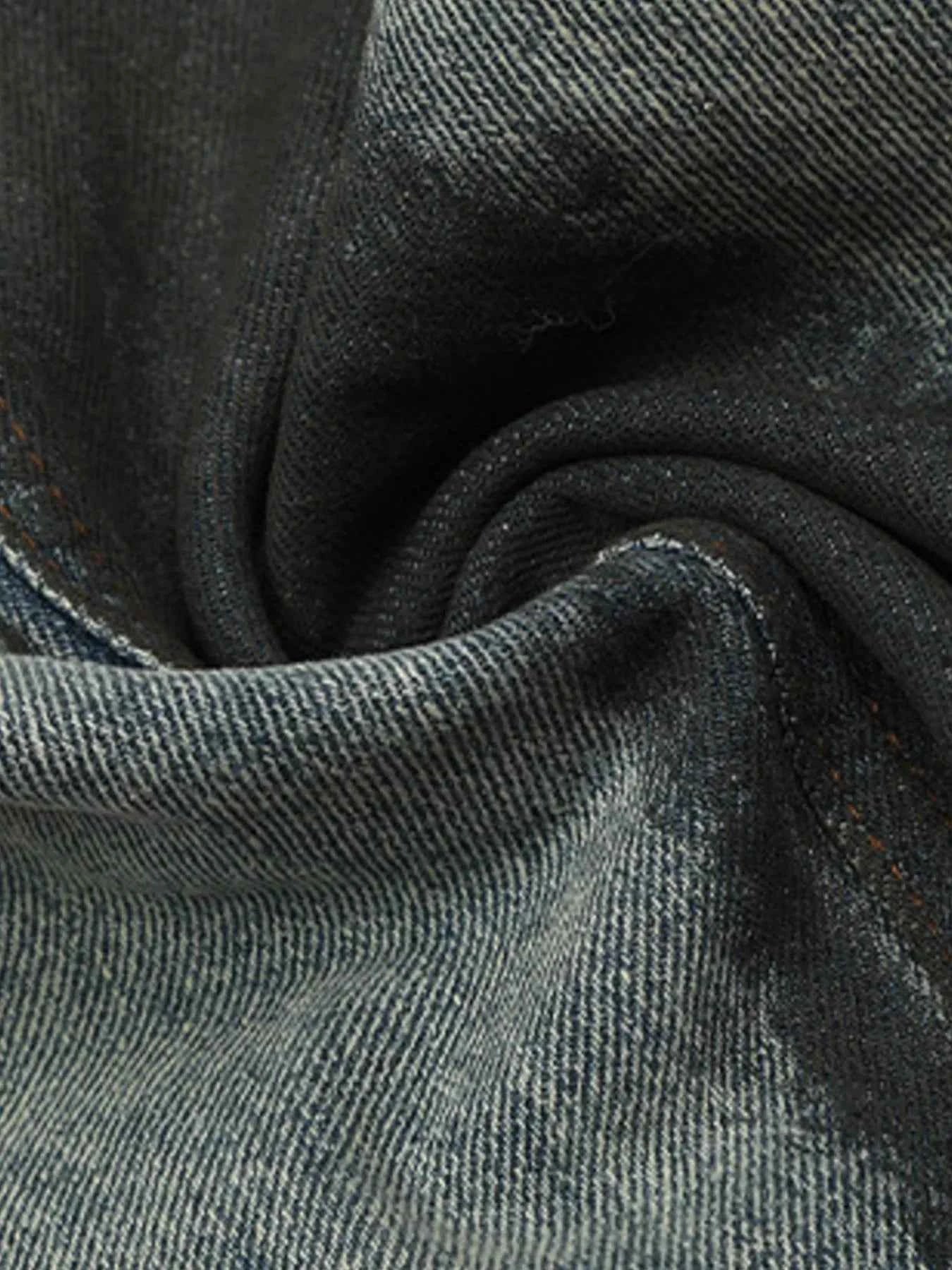 Men's Distressed Wide Leg Acid Wash Jeans