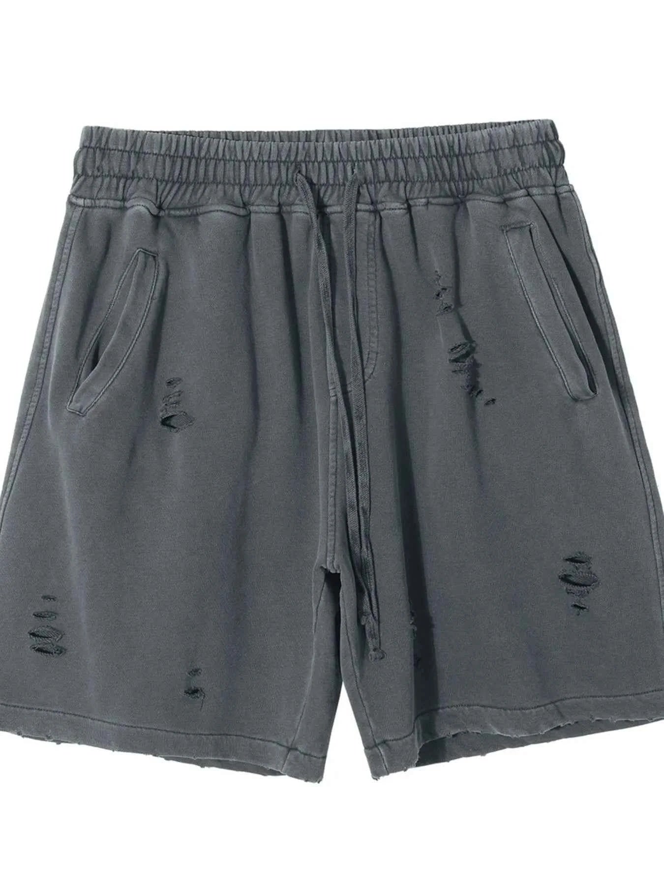 Men's Distressed Drawstring Shorts