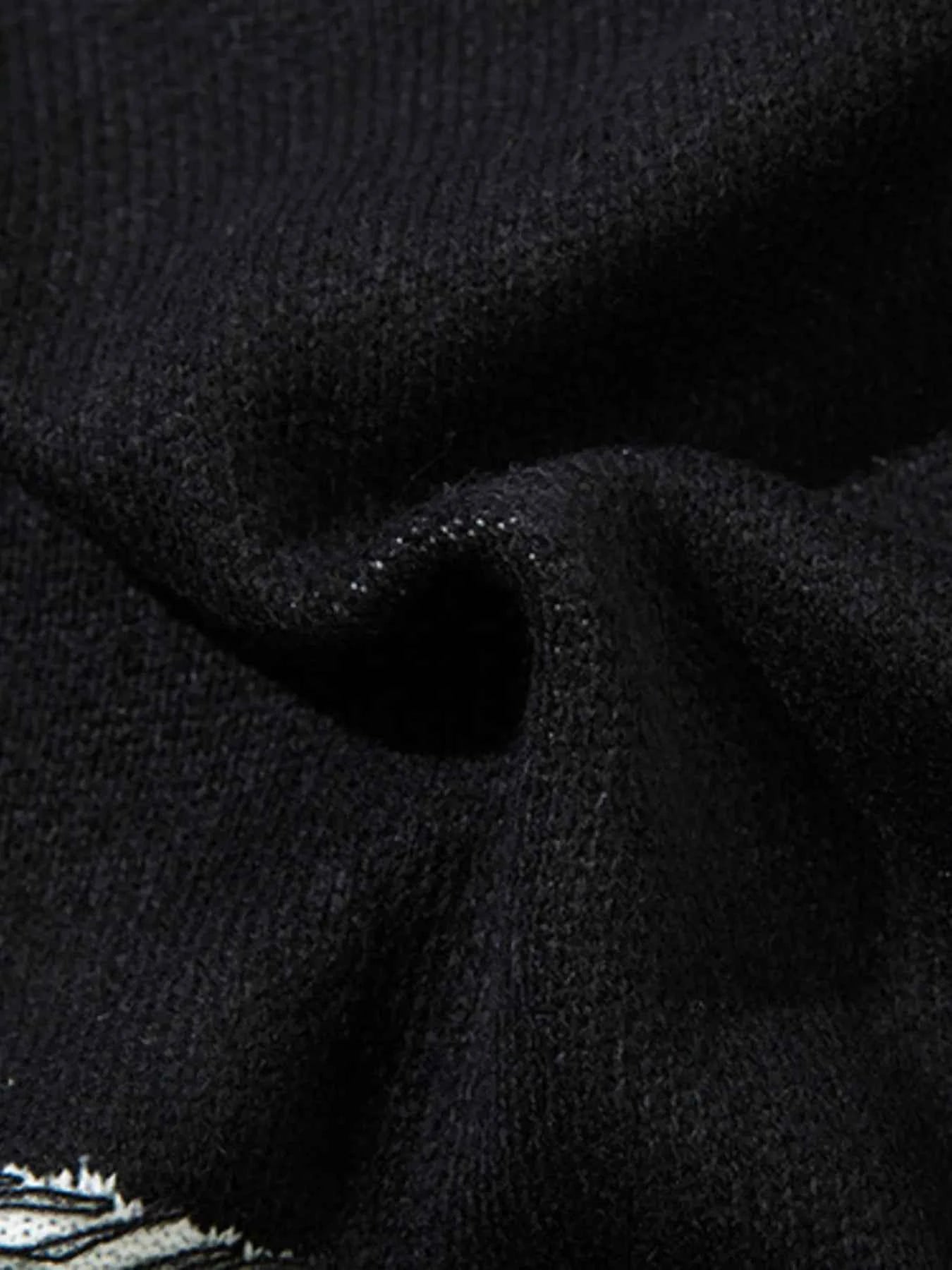 Men's Distressed Chain Detail Oversized Sweater