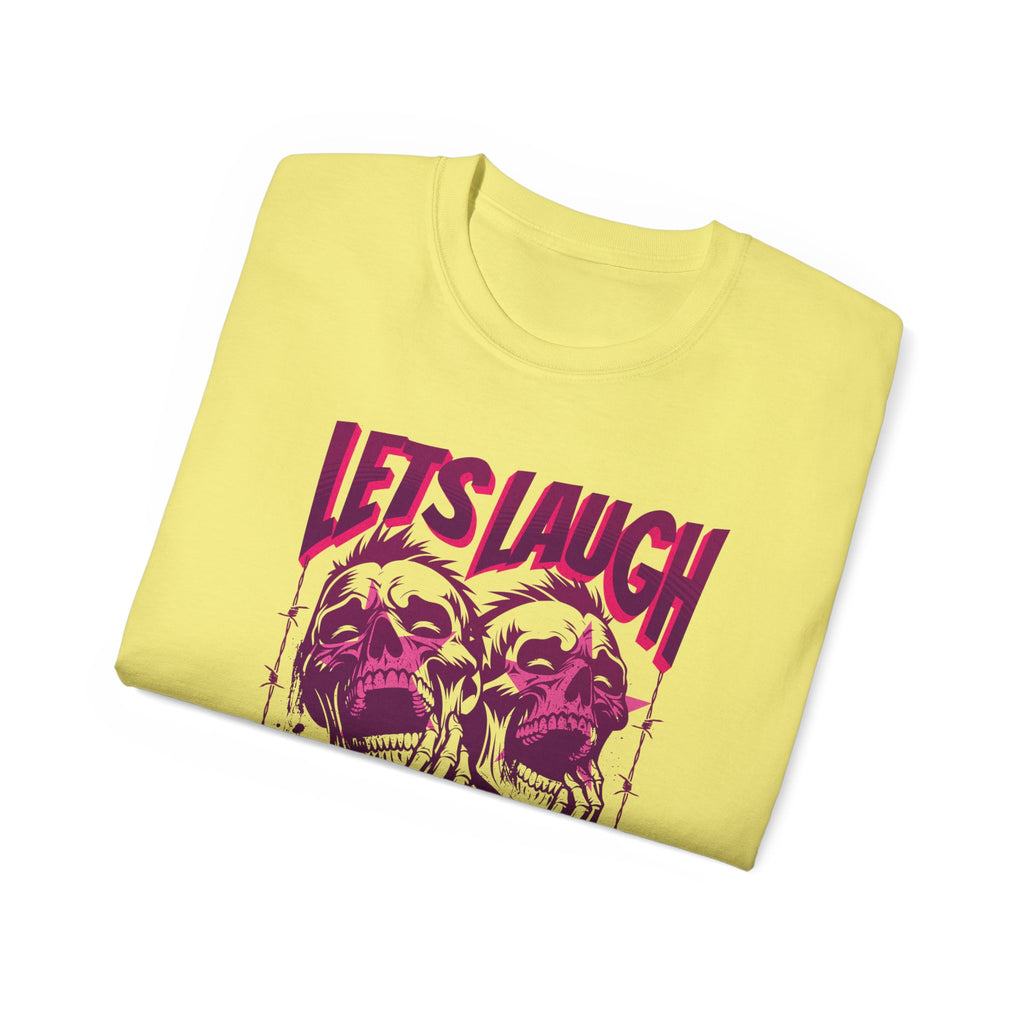 Let's Laugh After Life - Unisex Cotton Crew Tee (Front) - Prime Zone