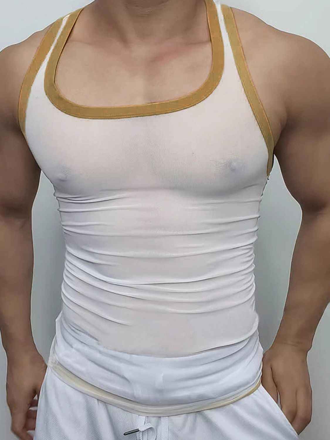 Men's Contrast Trim Sheer Tank - Damned Threads