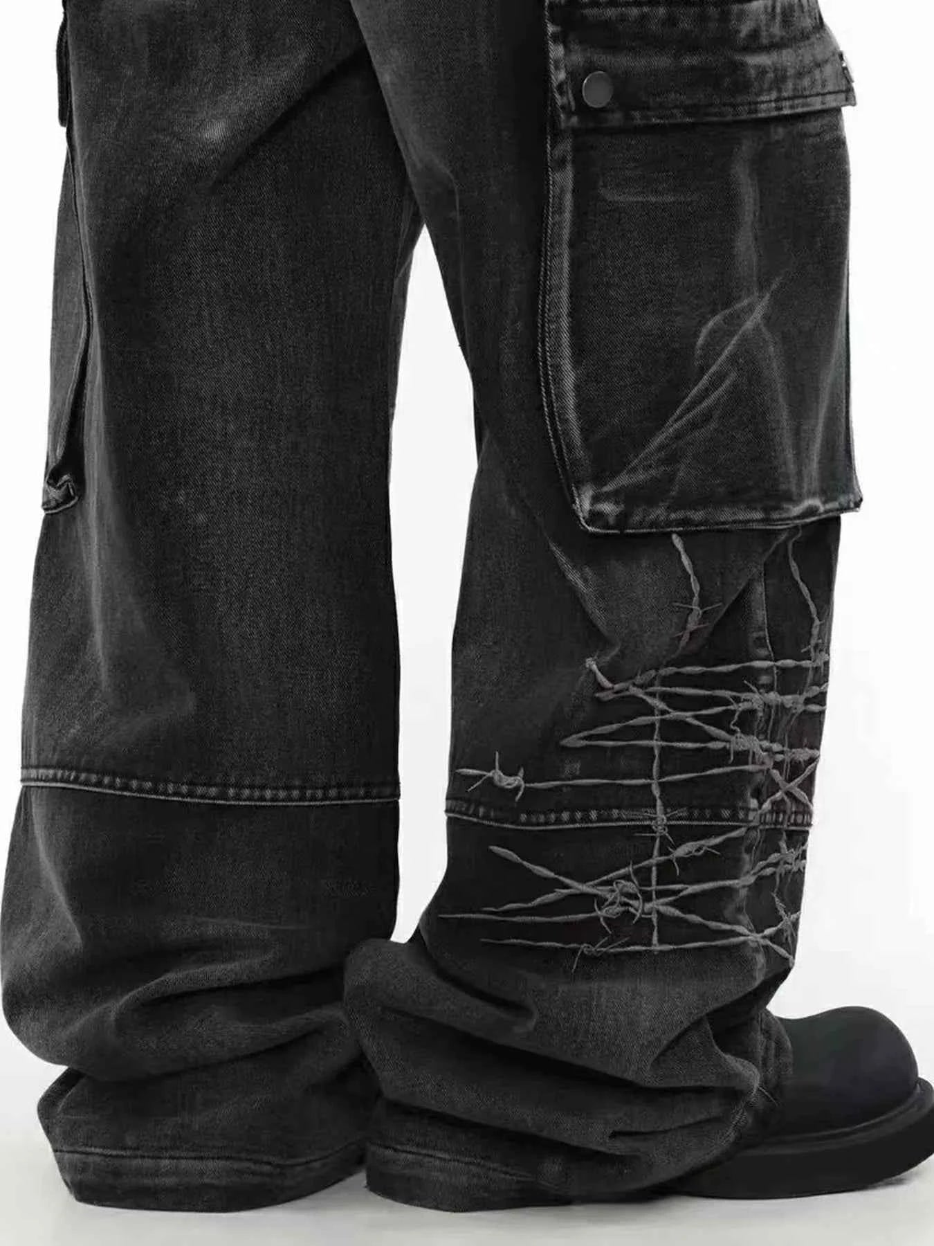 Men's Wide Leg Cargo Jeans