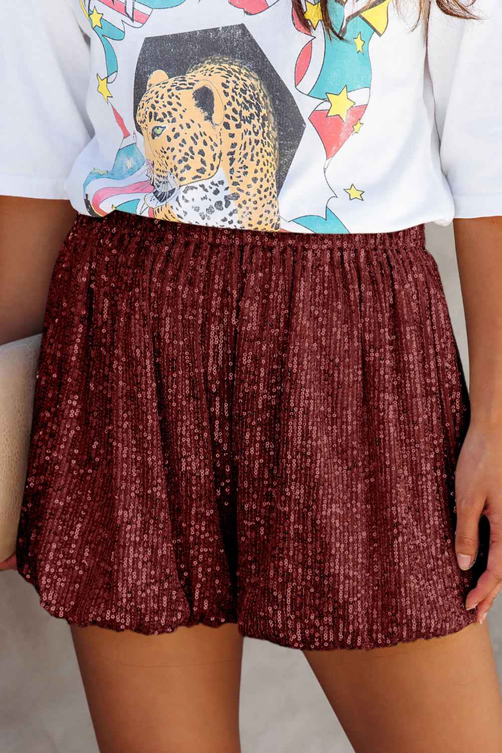 Sequin Elastic Waist Shorts - Damned Threads