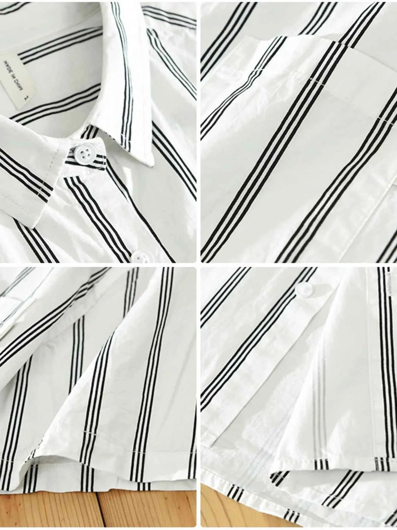 Men's Plus Size Classic Striped Short Sleeve Button-Up Shirt