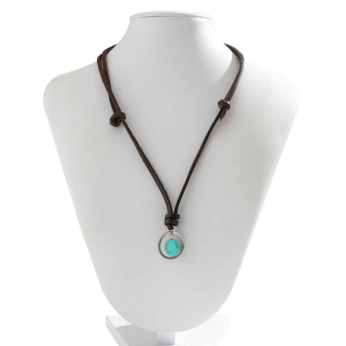 Novel Ring Hollow-Out With Turquoise Necklace - Damned Threads