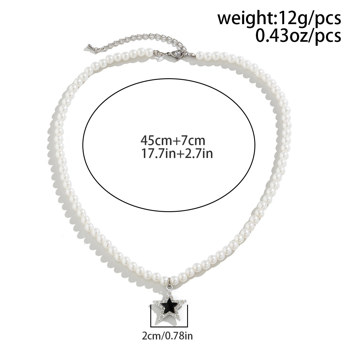 Five-Pointed Star Diamond & Pearl Necklace - Damned Threads