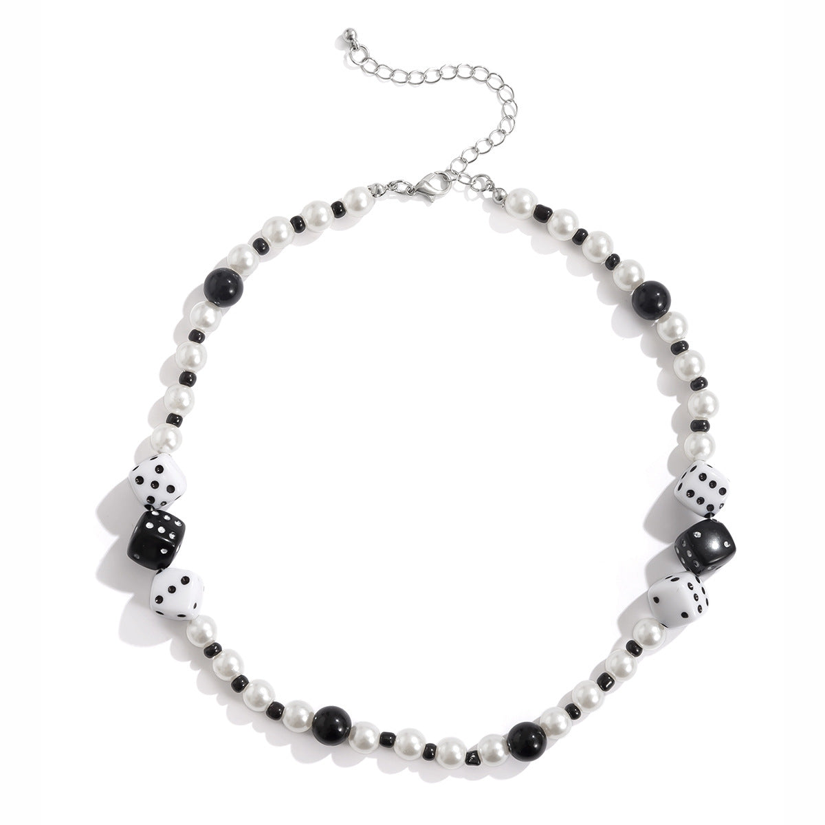 Classic Dice Mosaic Pearl Necklace - Damned Threads