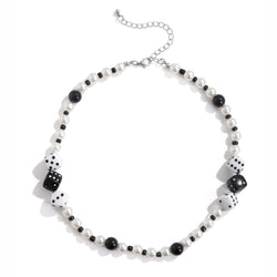 Classic Dice Mosaic Pearl Necklace - Damned Threads