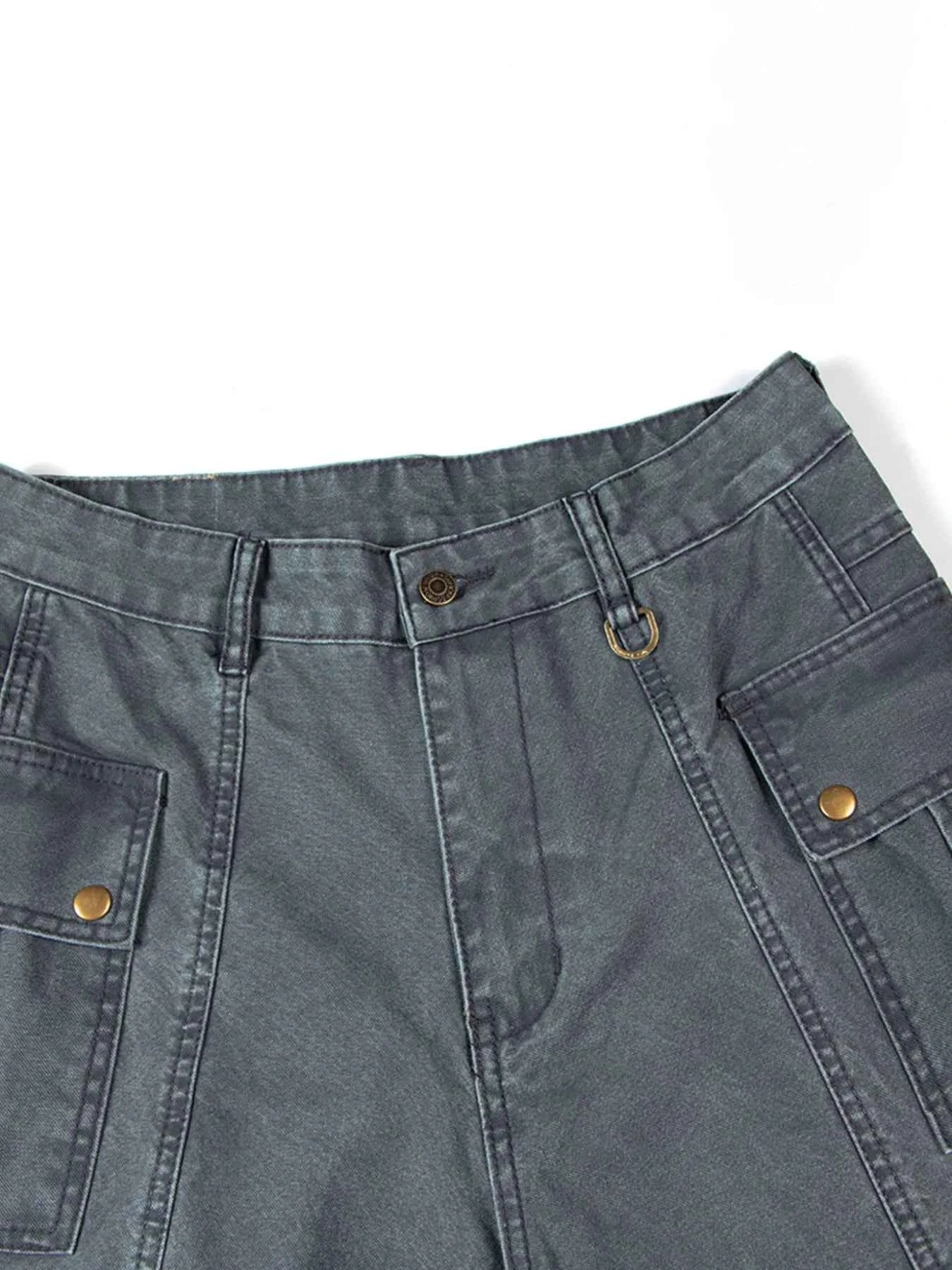 Men's Casual Cargo Wide Leg Pants with Multi-Pockets