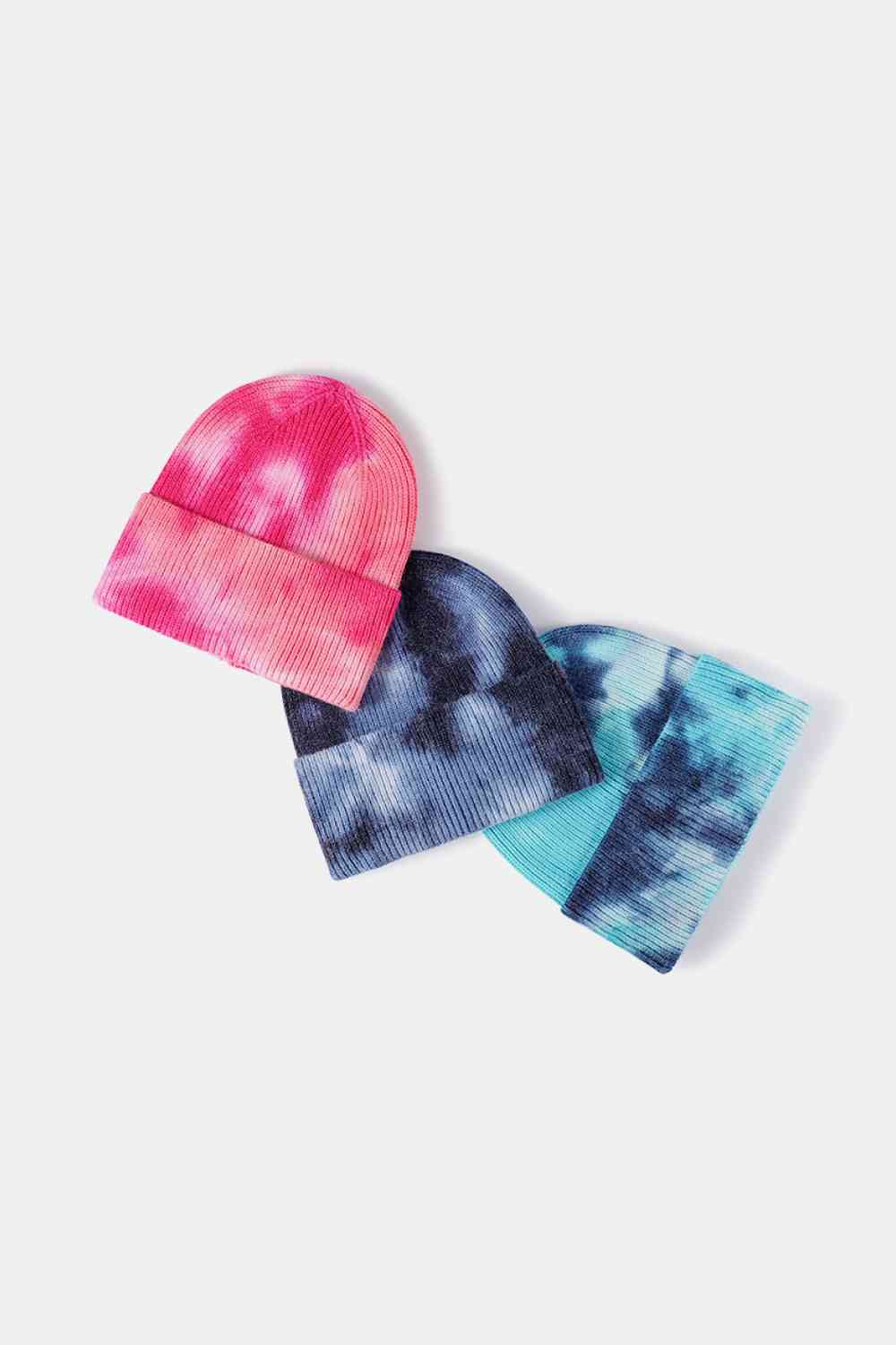 Tie-Dye Cuffed Rib-Knit Beanie Hat - Damned Threads