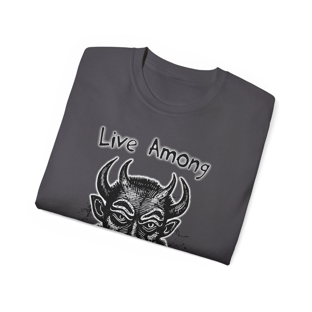 Live Among Demons - Unisex Cotton Tee (Front) - Damned Threads