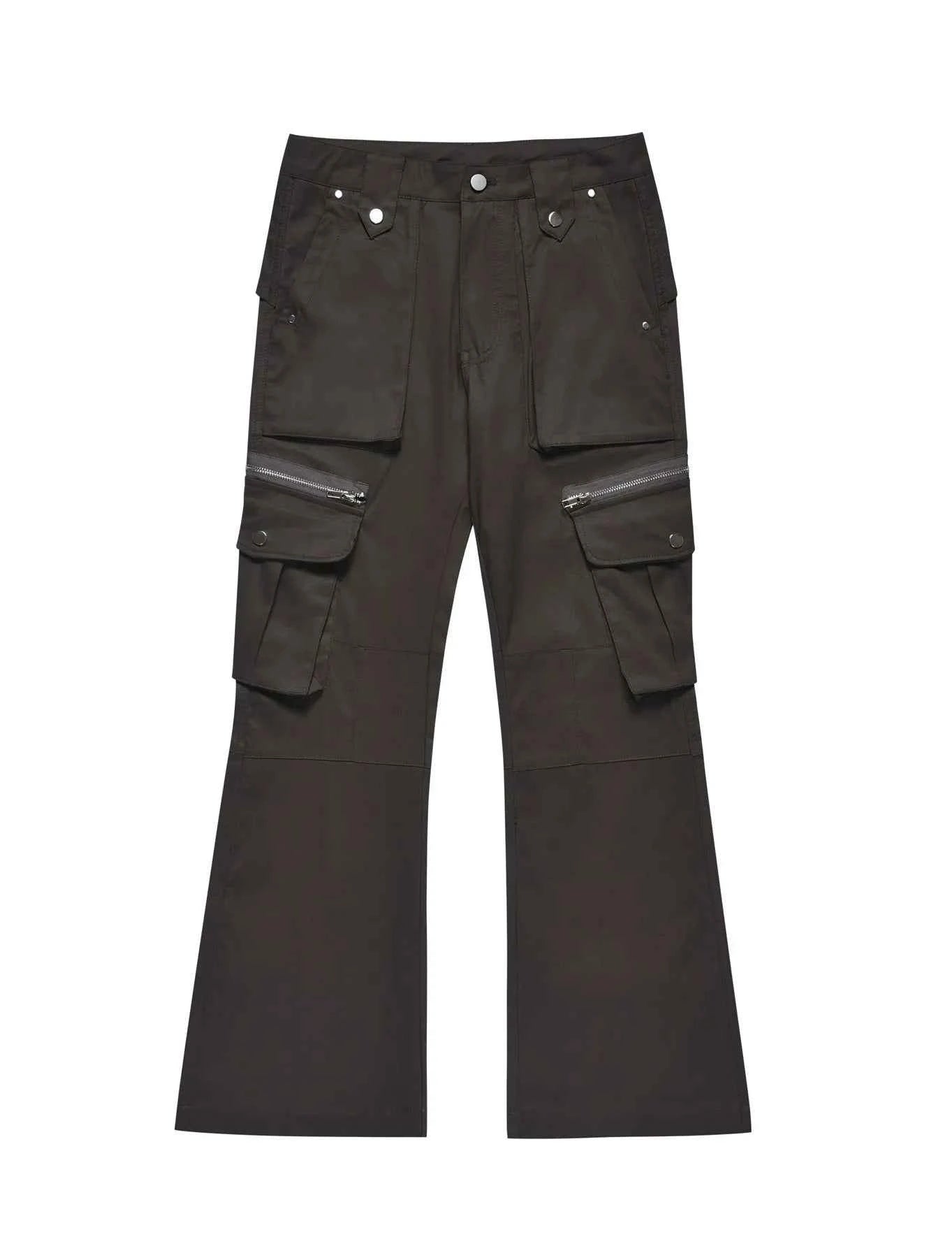Men's Multi-Pocket Flared Cargo Pants