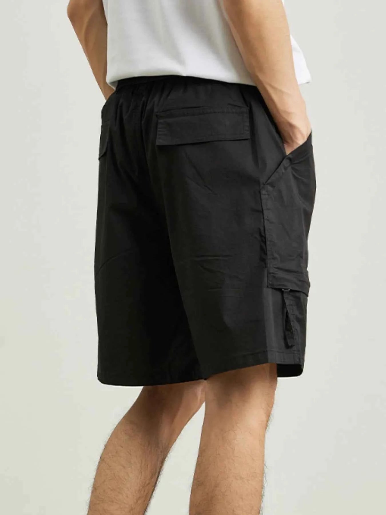 Men's Plus Size Casual Cargo Drawstring Shorts