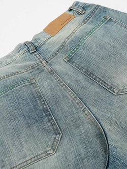 Men's High Waist Washed Curved Jeans