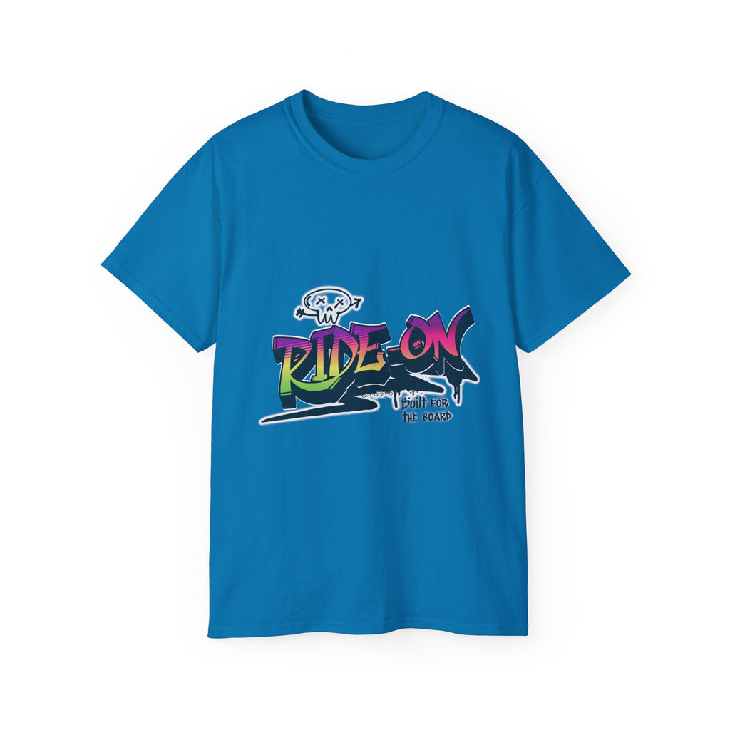 Ride-On - Unisex Cotton Tee (Front) - Damned Threads
