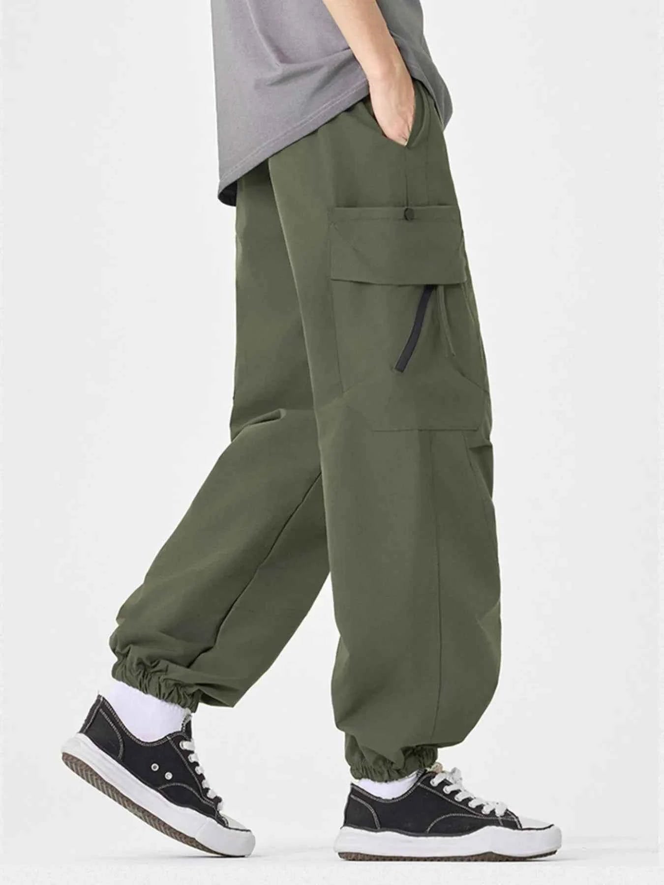 Men's Plus Size Casual Cargo Pants with Multiple Pockets
