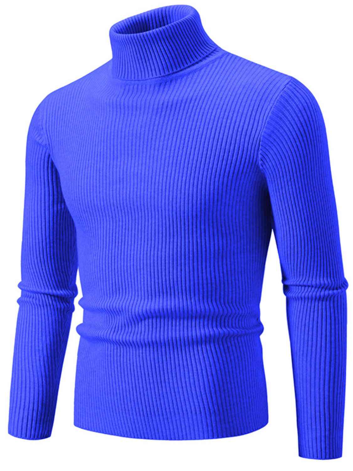 Men's Turtleneck Long Sleeve Ribbed Sweater - Damned Threads