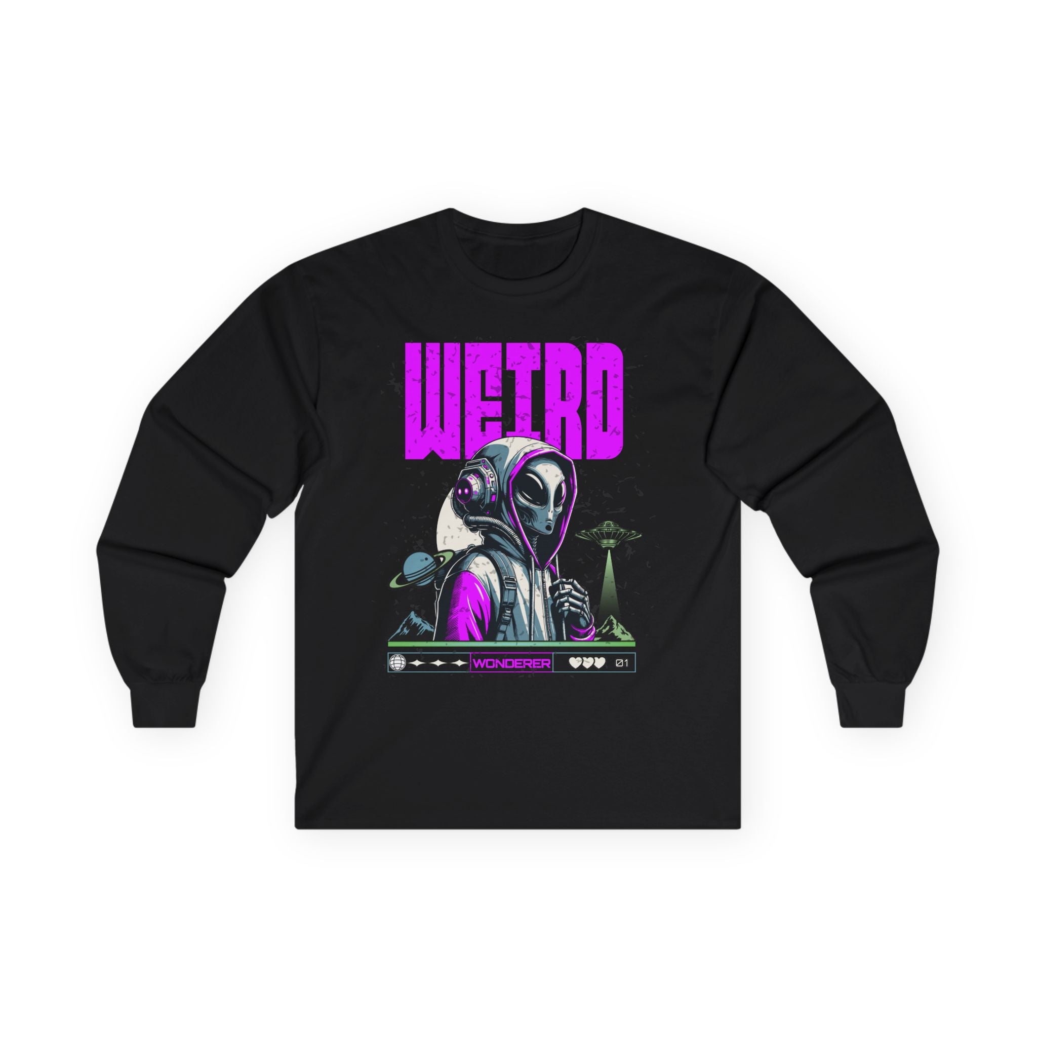 Weird - Unisex Ultra Cotton Long Sleeve Tee (Front) - Damned Threads