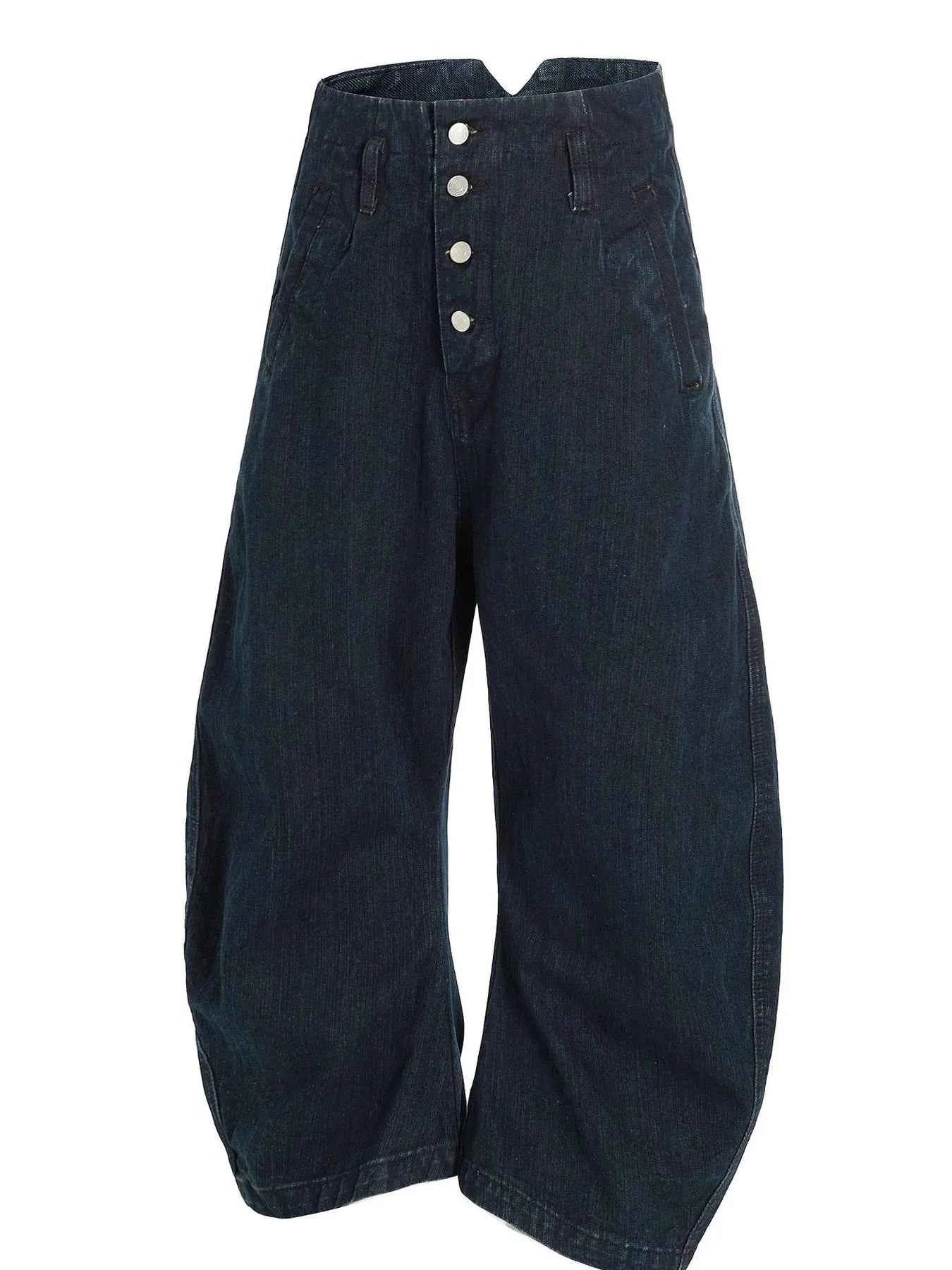 Men's Washed Button Fly Curved Jeans