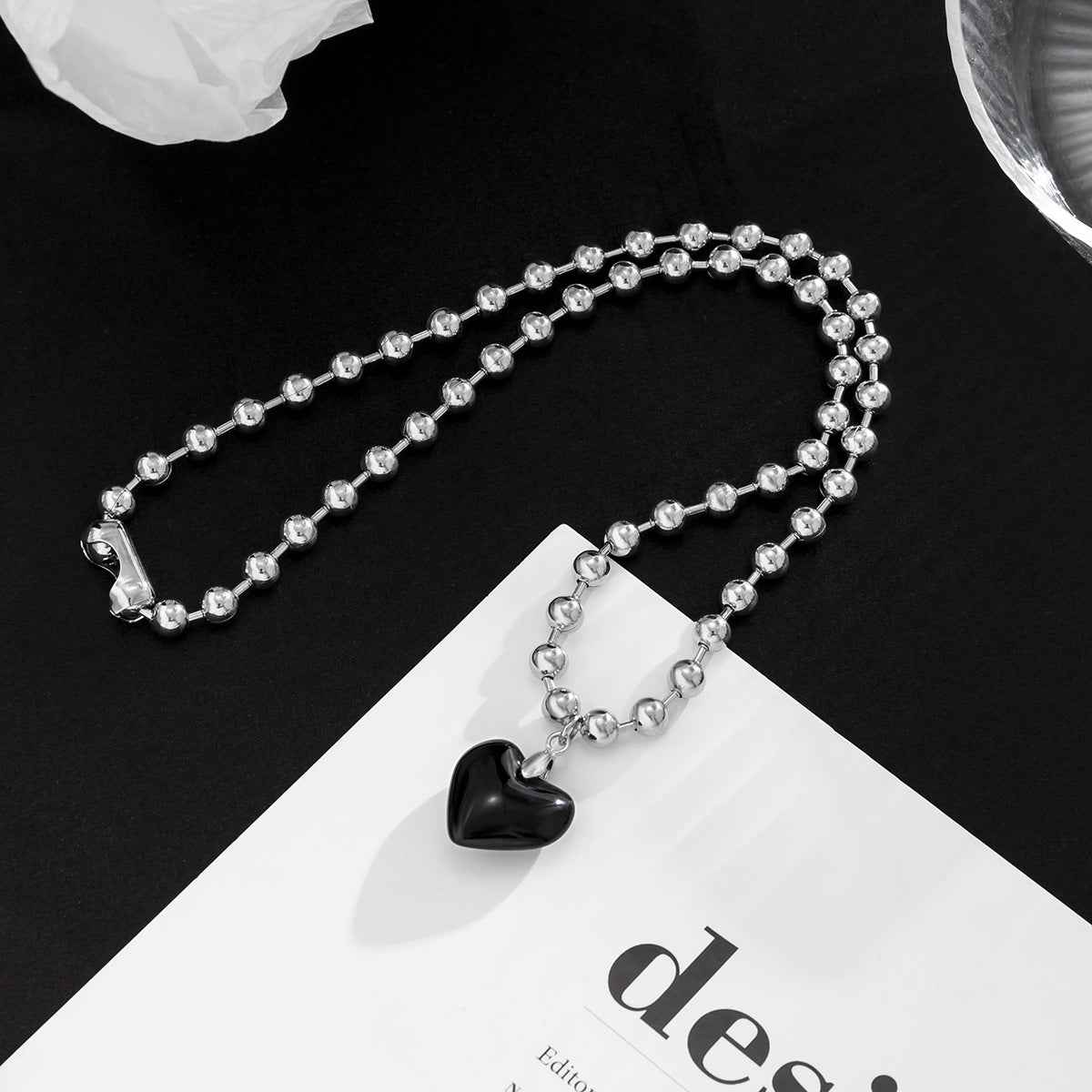 Black Heart Pendant Necklace - Damned Threads