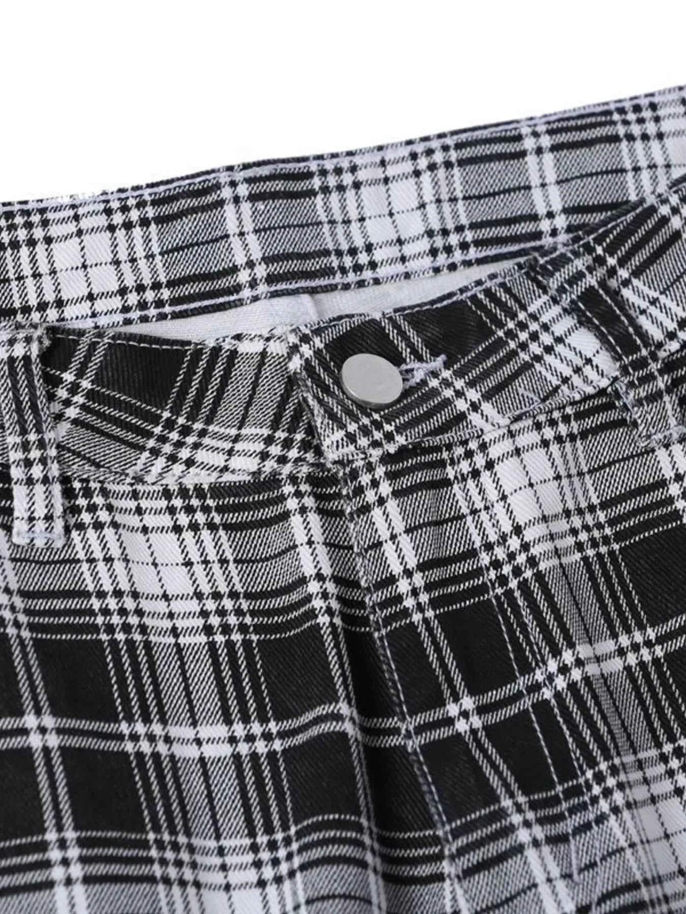 Men's Plaid Wide Leg Pants