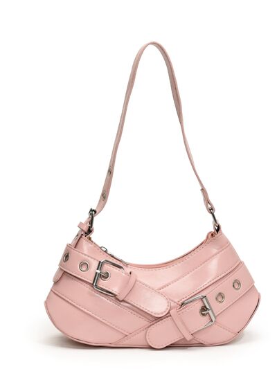 PU Leather Buckle Shoulder Bag - Damned Threads