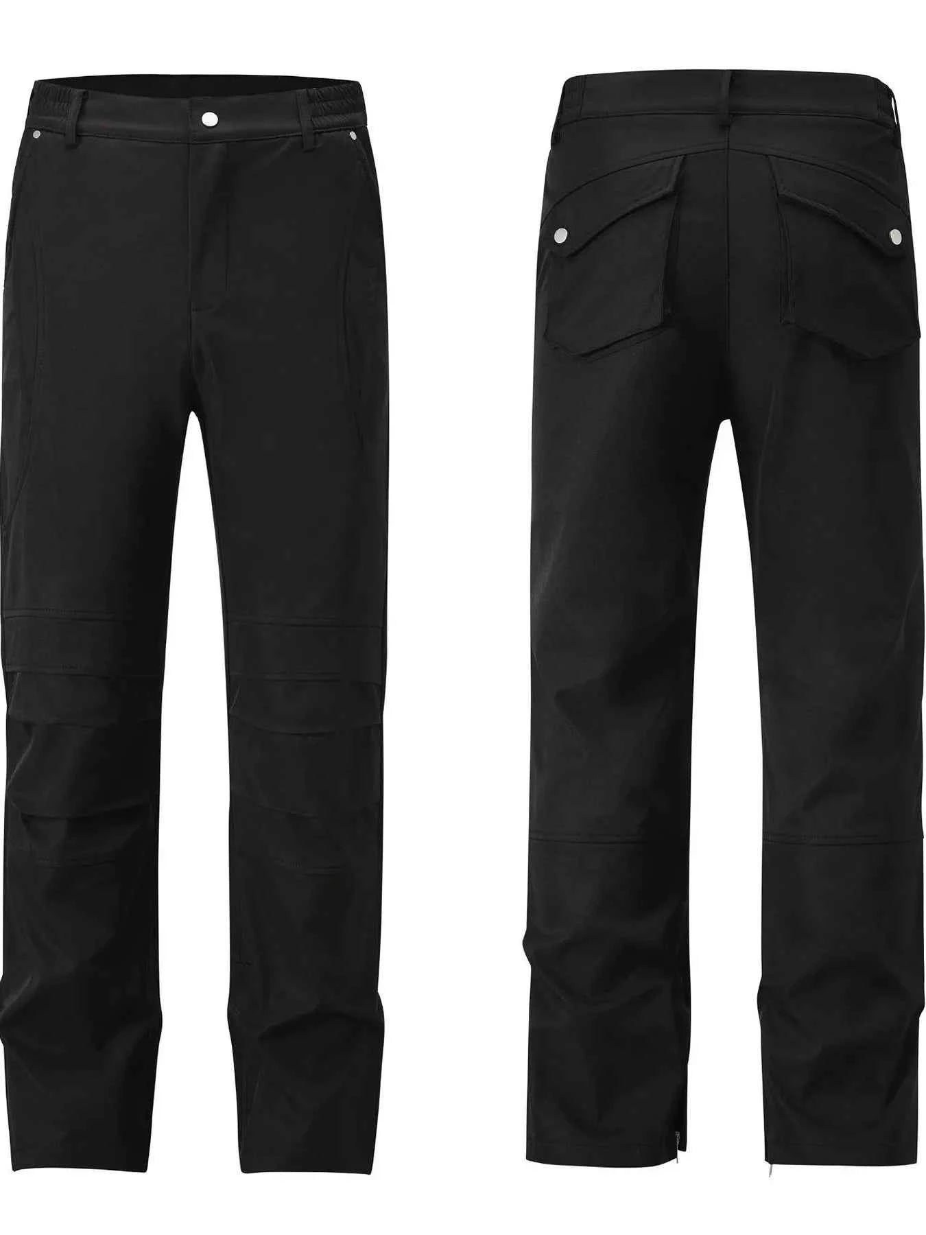 Men's Slim Straight Pants with Ruched Detail