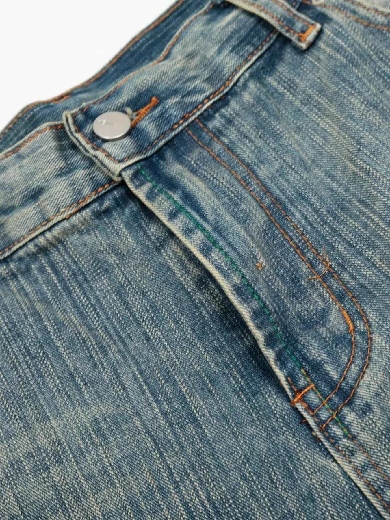 Men's Wash Wide-Leg Denim Shorts