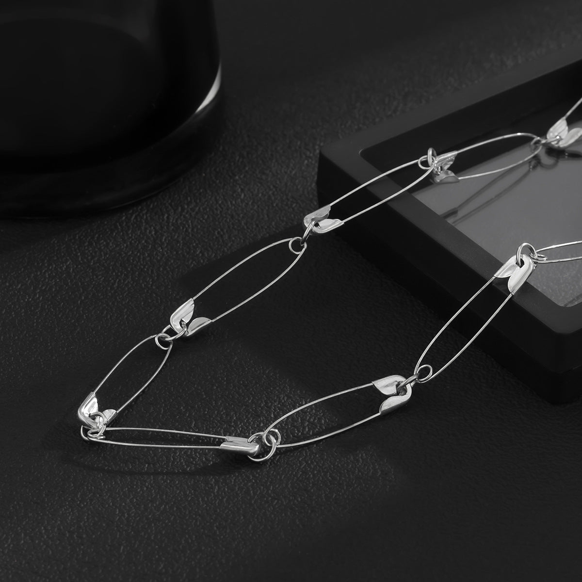 Safety Pin Chain Necklace - Damned Threads