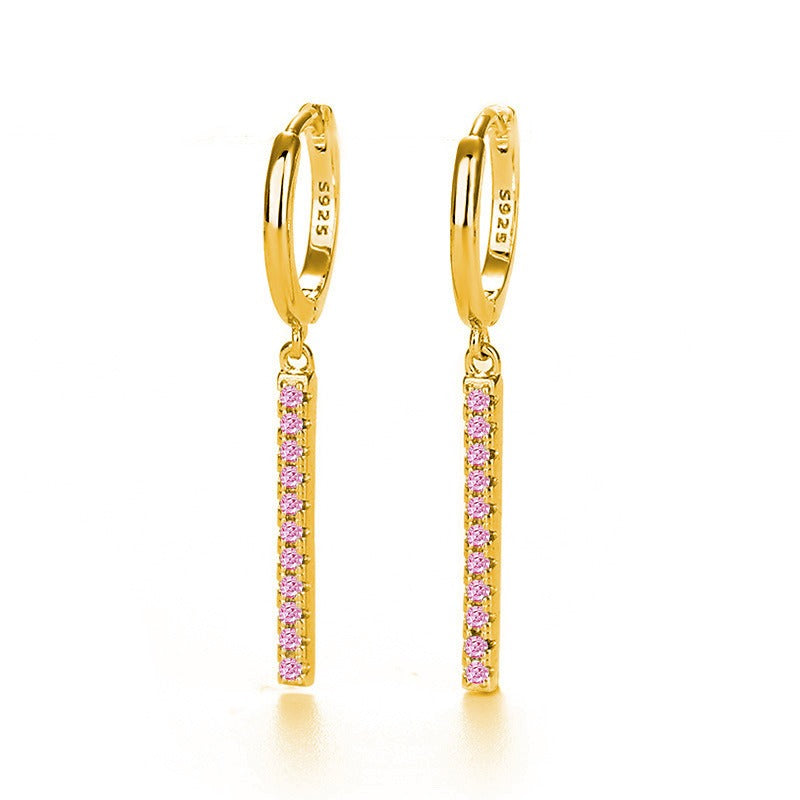 18K Gold Tassel Earrings With Rhinestone Design - Damned Threads