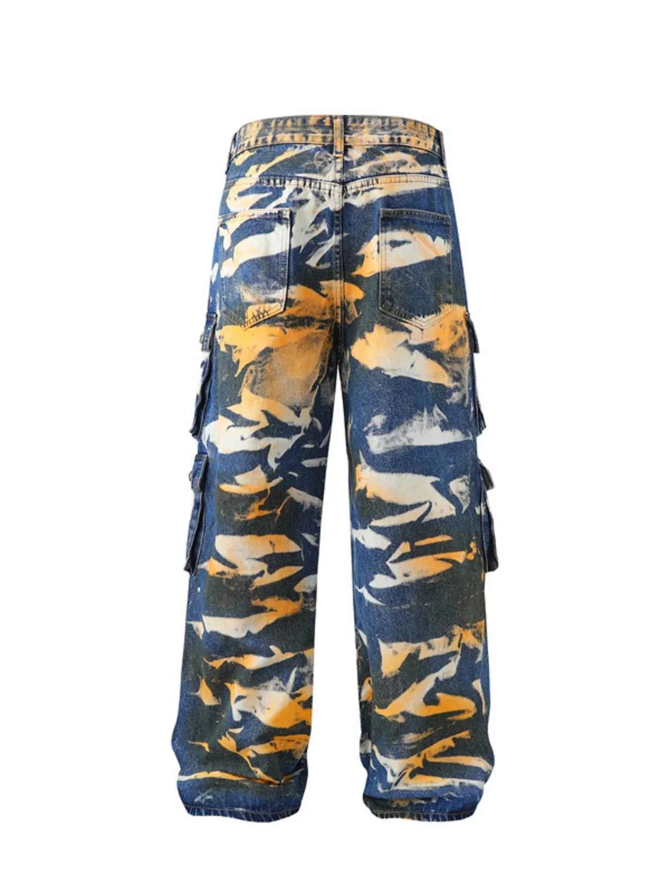 Men's Plus Size Wide Leg Camouflage Cargo Pants