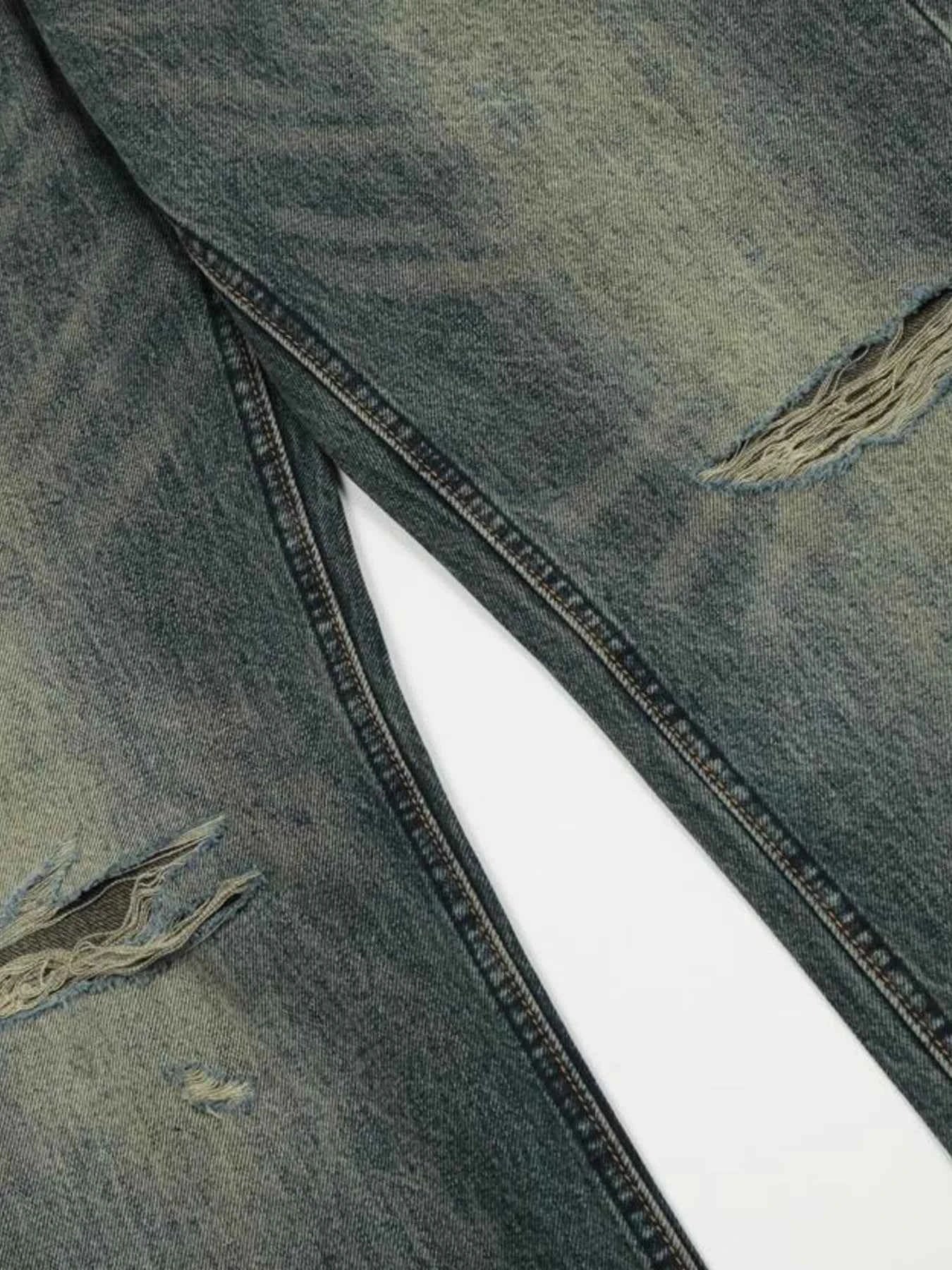 Men's Vintage Distressed Flare Jeans