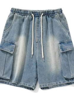 Men's Full Size Washed Cargo Denim Shorts Plus Size