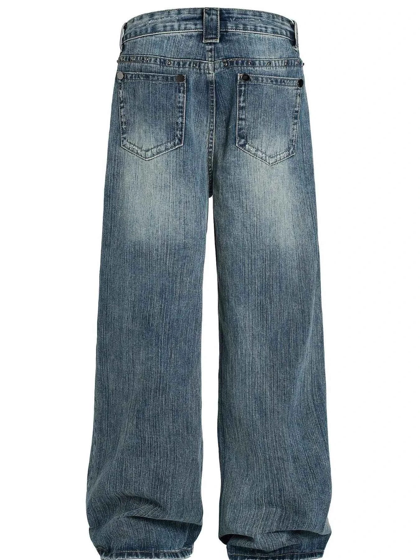 Men's Washed Wide Leg Jeans