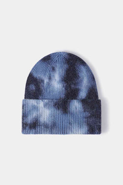 Tie-Dye Cuffed Rib-Knit Beanie Hat - Damned Threads