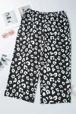 Plus Size Leopard Elastic Waist Pants - Damned Threads