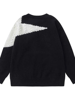 Men's Oversized Star Pattern Knit Sweater