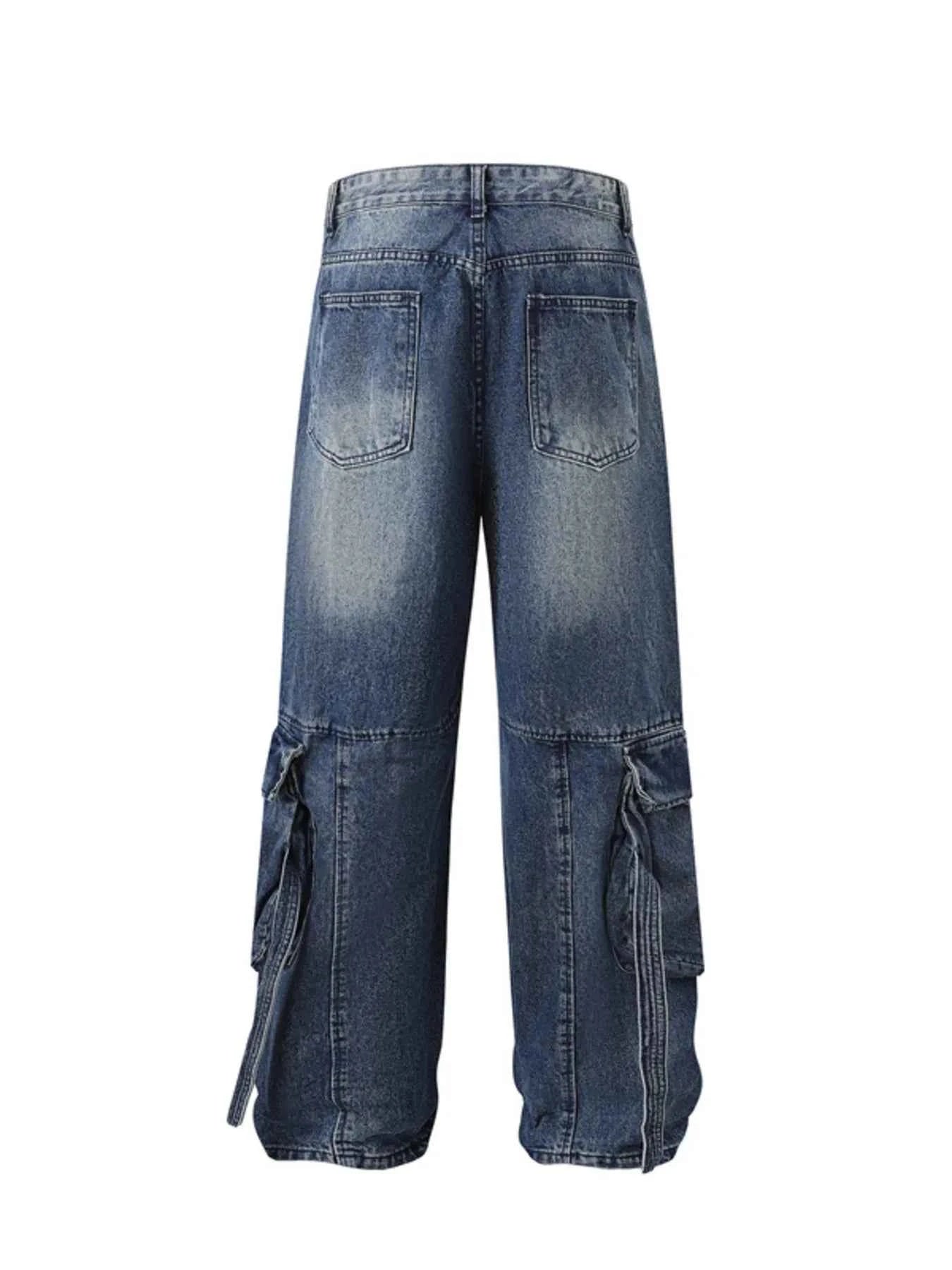 Men's Full Size Wide Leg Cargo Jeans Plus Size