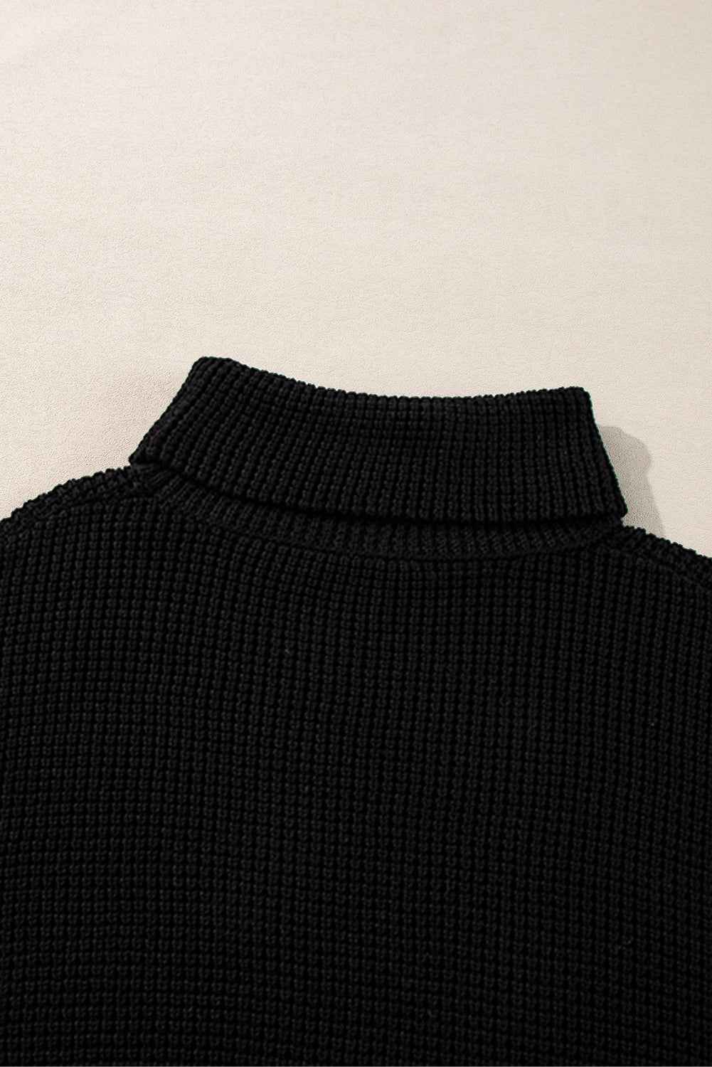 Striped & Checkered Turtleneck Dropped Shoulder Sweater - Damned Threads